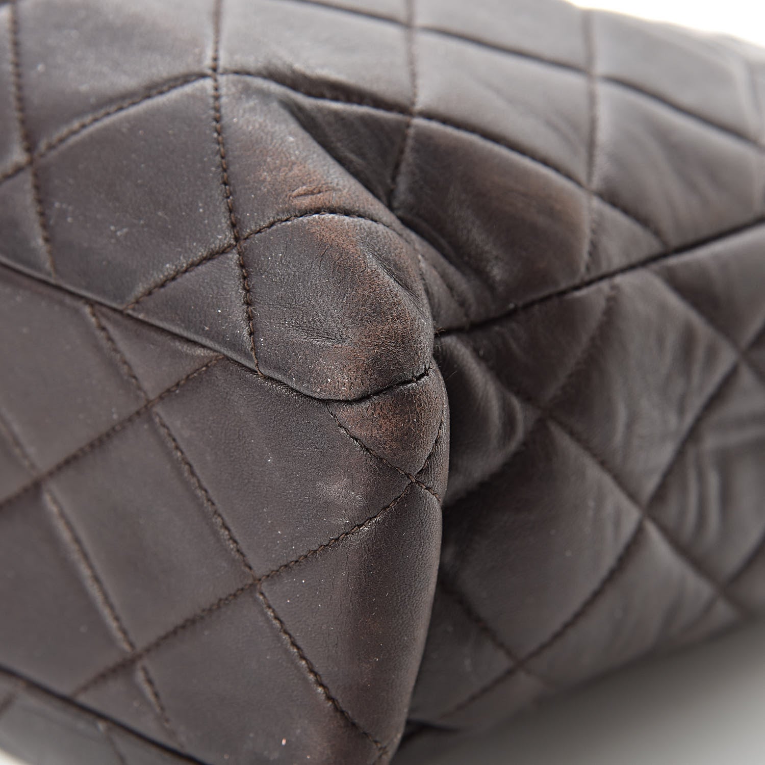 Chanel Lambskin Quilted Tote Brown 10 of 16