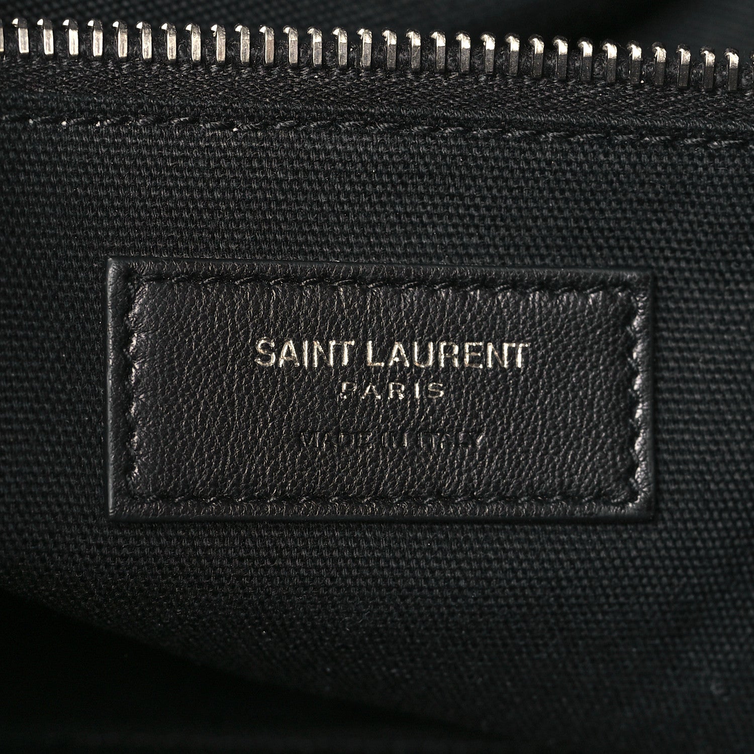 Saint Laurent Calfskin Crocodile Embossed Large Convertible ID Bag Black 7 of 11