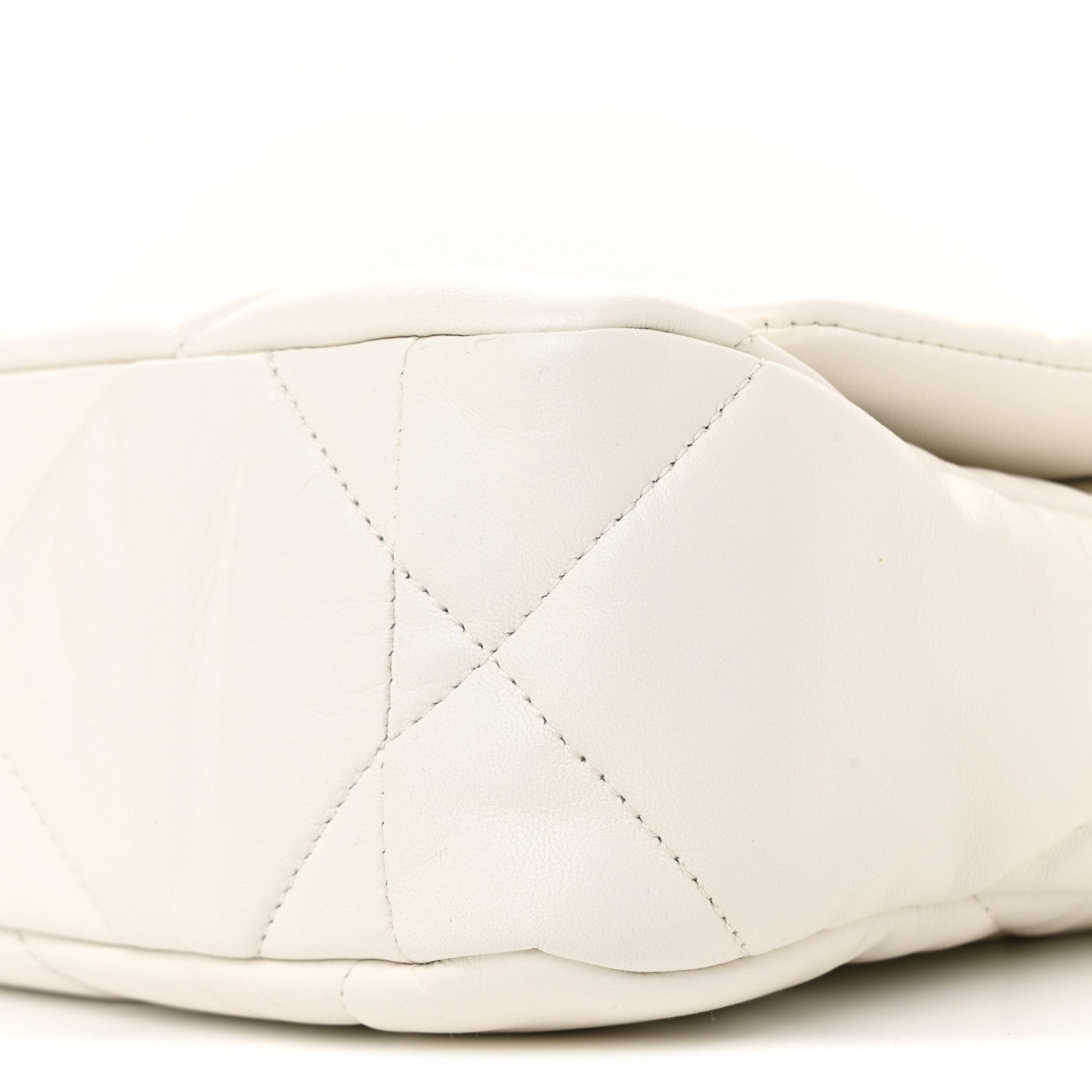 Chanel Shiny Goatskin Quilted Medium Chanel 19 Flap White 10 of 11
