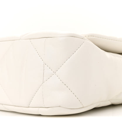 Chanel Shiny Goatskin Quilted Medium Chanel 19 Flap White 10 of 11