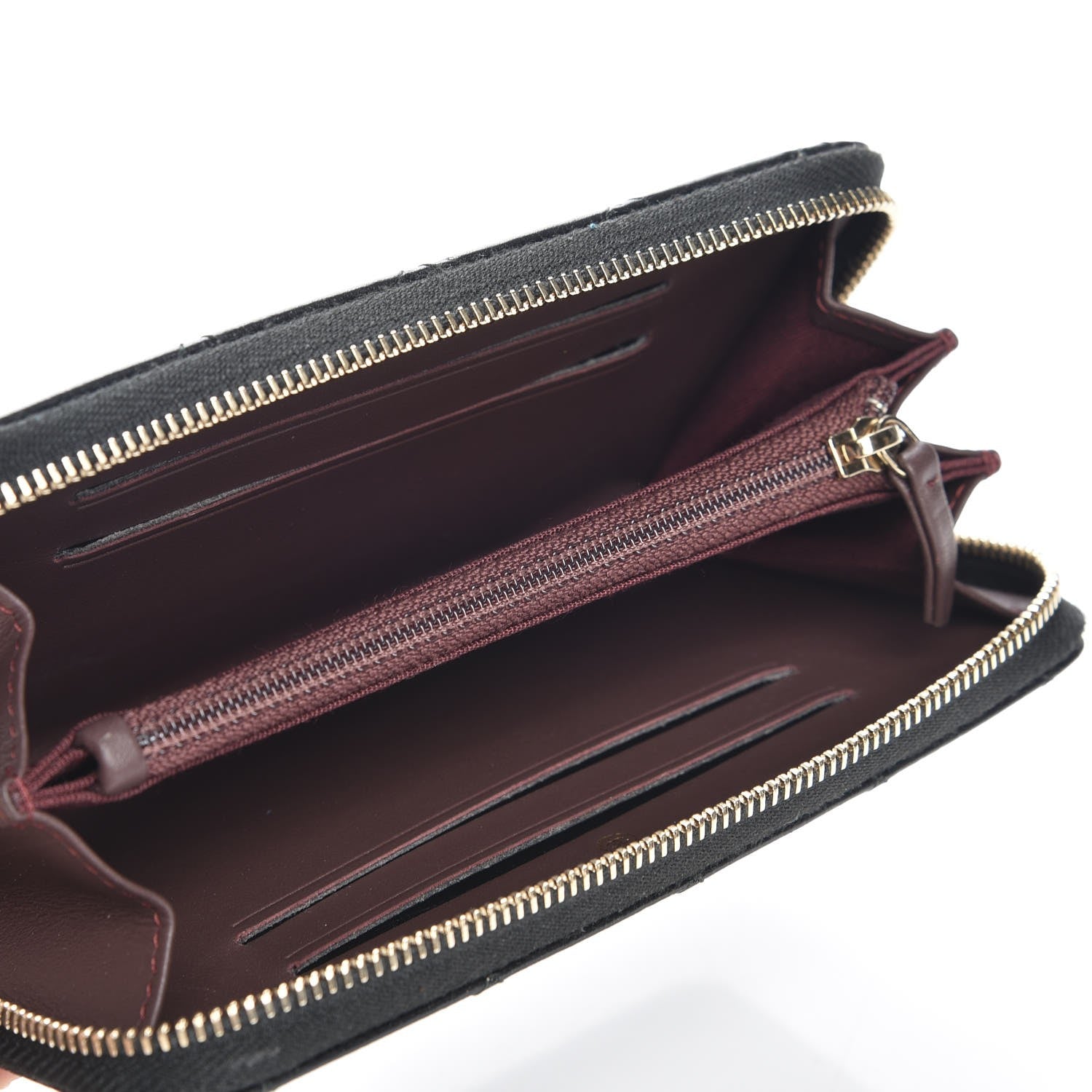 Chanel Aged Calfskin Quilted Small Lucky Charms 2.55 Reissue Zip Around Wallet Black 5 of 10