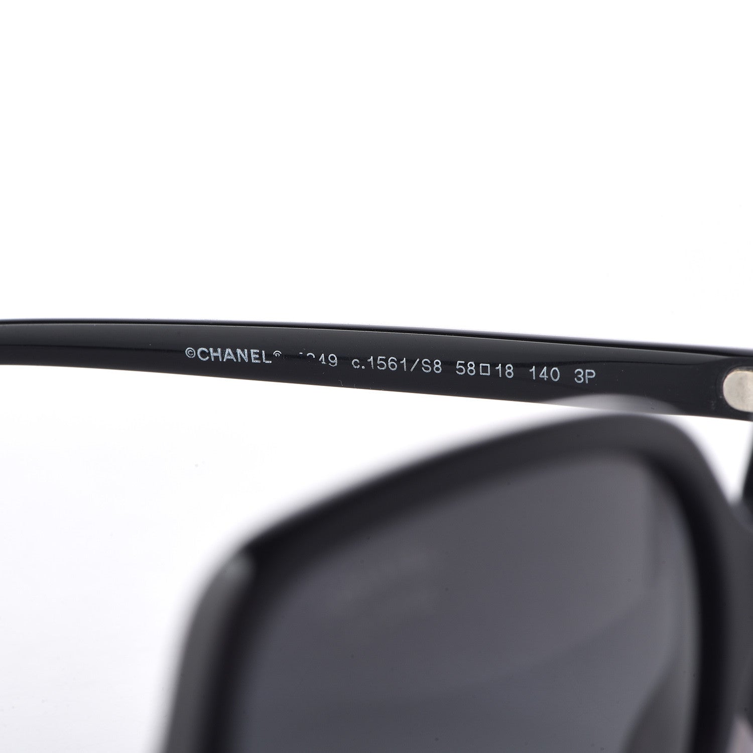 Chanel Polarized CC Sunglasses 1349 Black 5 of 9