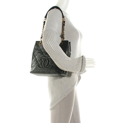 Chanel Caviar Quilted Petit Shopping Tote PST Black 2 of 7