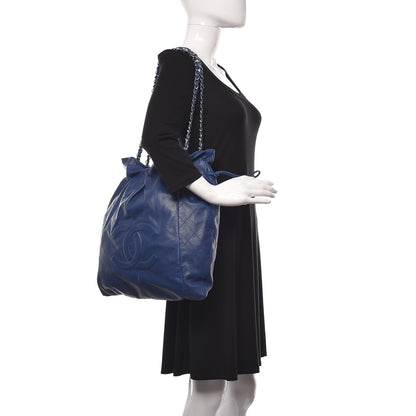 Chanel Caviar 31 Drawstring Tote Dark Blue 2 of 13