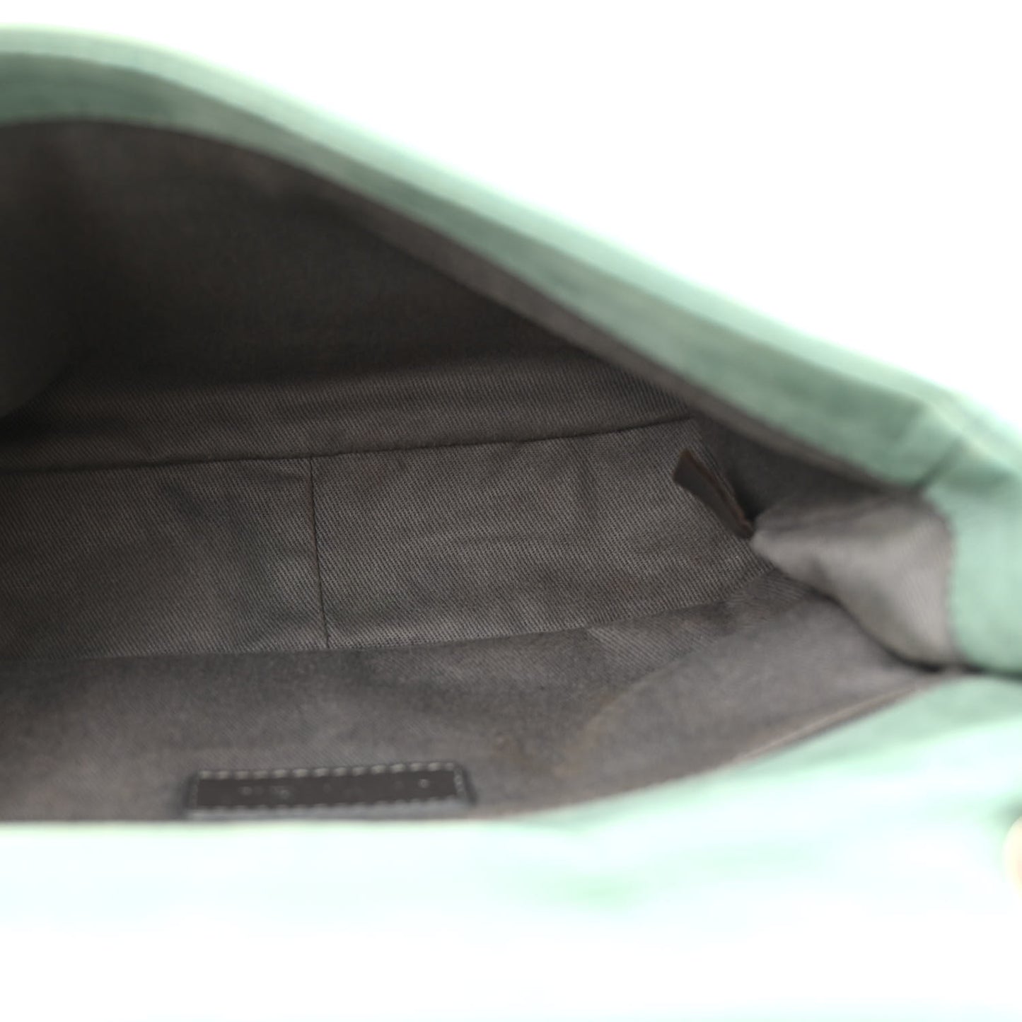 Iridescent Calfskin Glint Flap Green