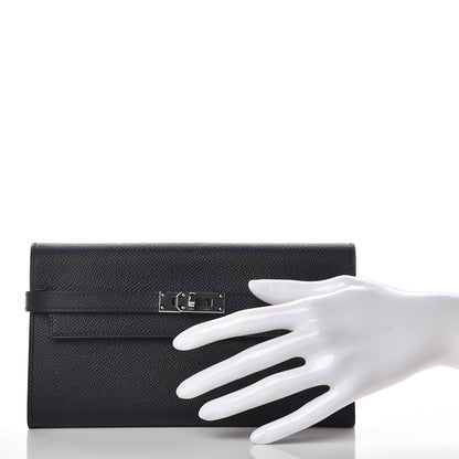 Hermes Epsom Kelly Longue Wallet Black 2 of 10