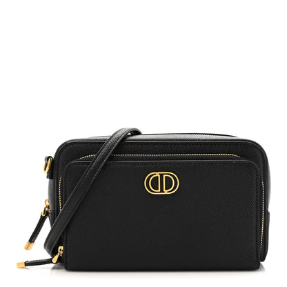 Christian Dior Grained Calfskin Caro Double Pouch Black 1 of 10