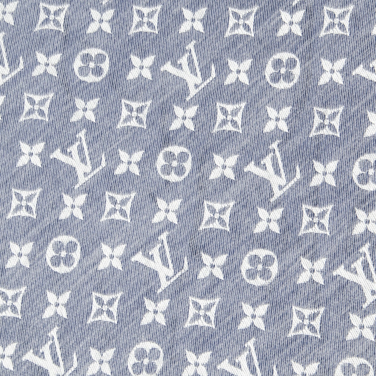 Silk Wool Monogram Denim Shawl Blue