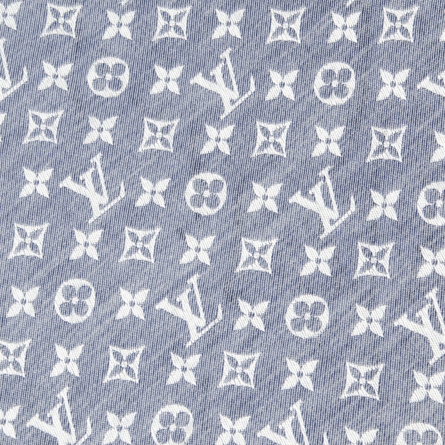 Louis Vuitton Silk Wool Monogram Denim Shawl Blue 1 of 5
