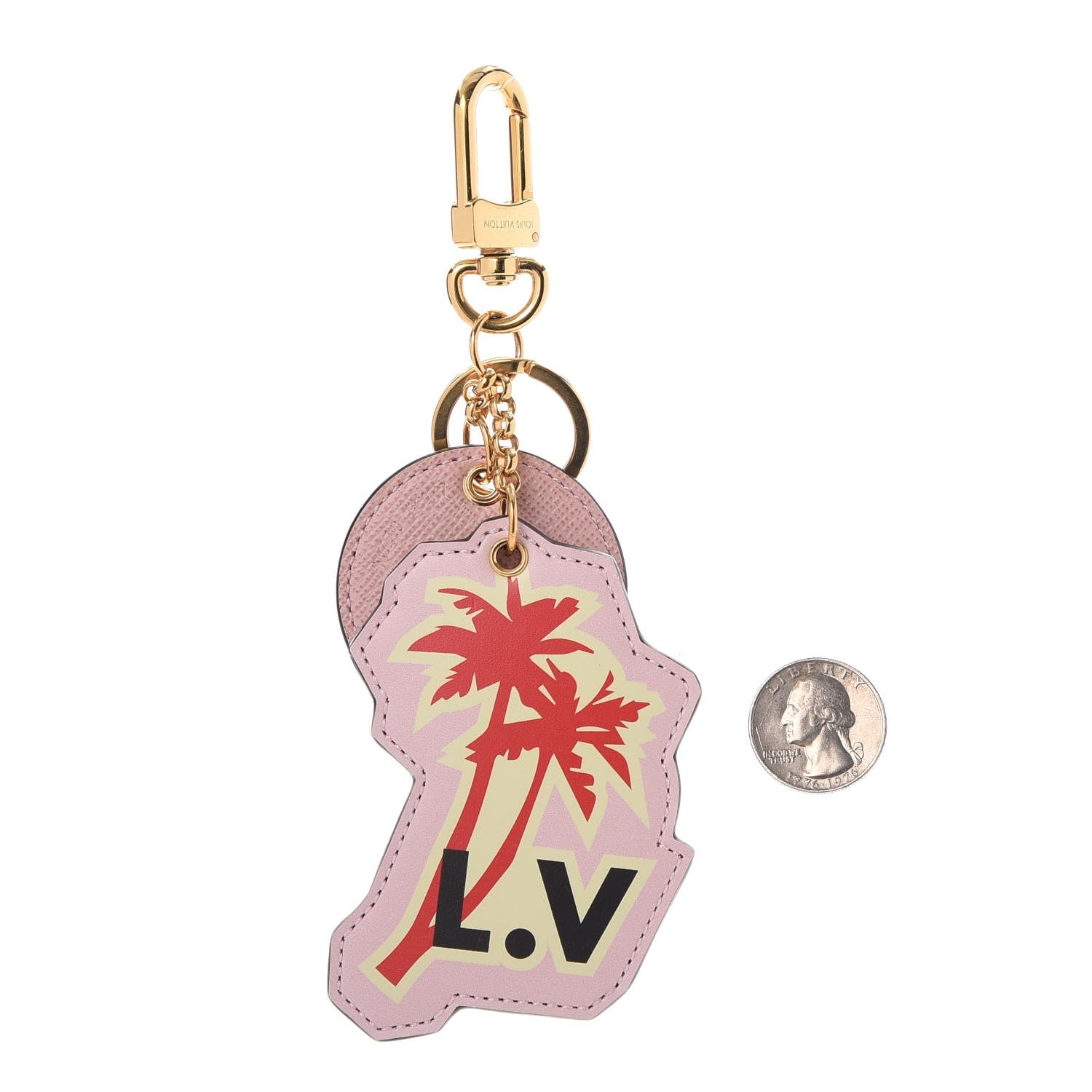 Louis Vuitton Calfskin Monogram World Tour Bag Charm Key Holder 2 of 6