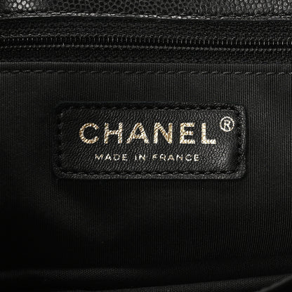 Chanel Caviar Quilted Sweet Vertical Shopping Tote Black 6 of 10