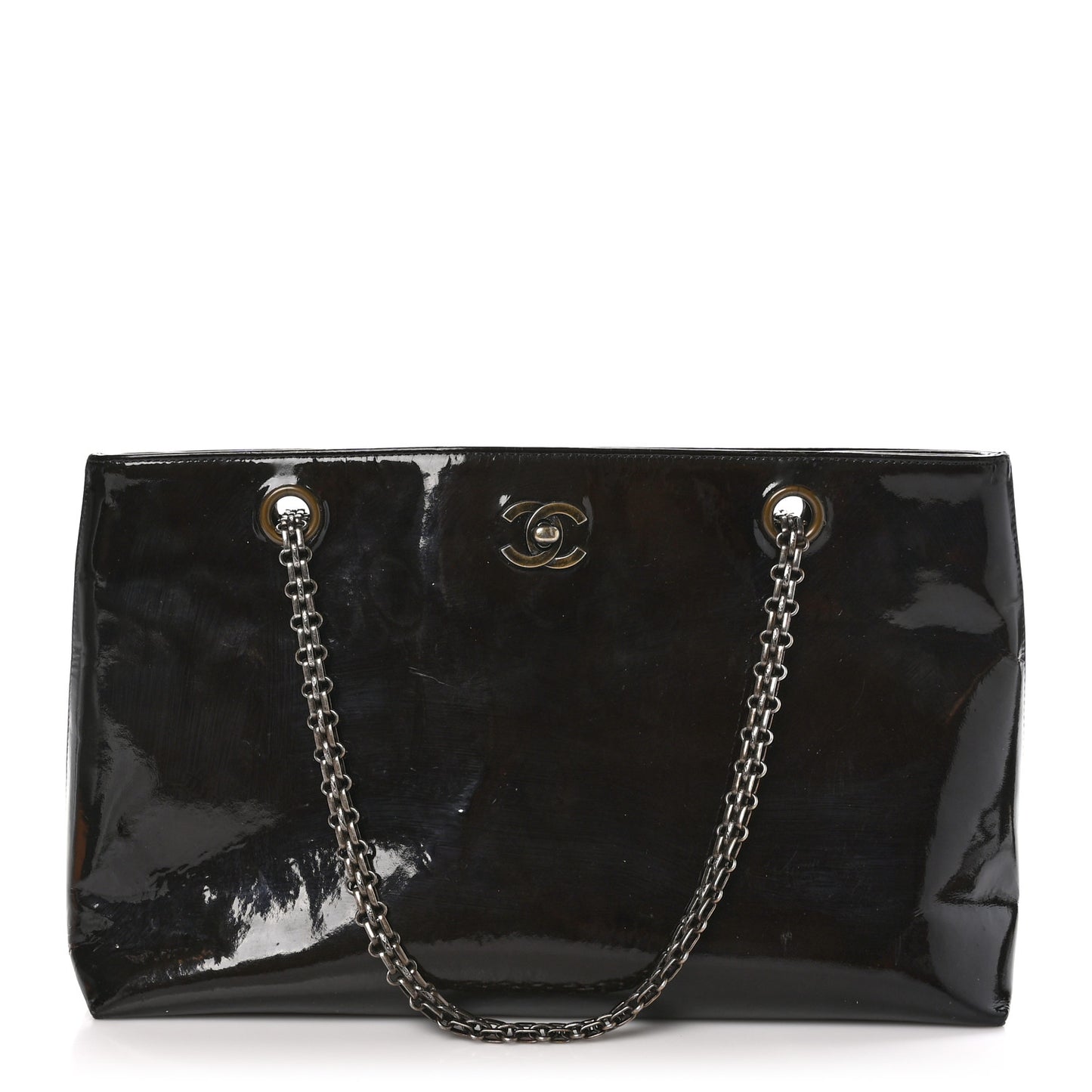 Patent Mademoiselle Tote Brown
