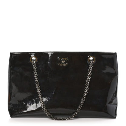 Chanel Patent Mademoiselle Tote Brown 1 of 11