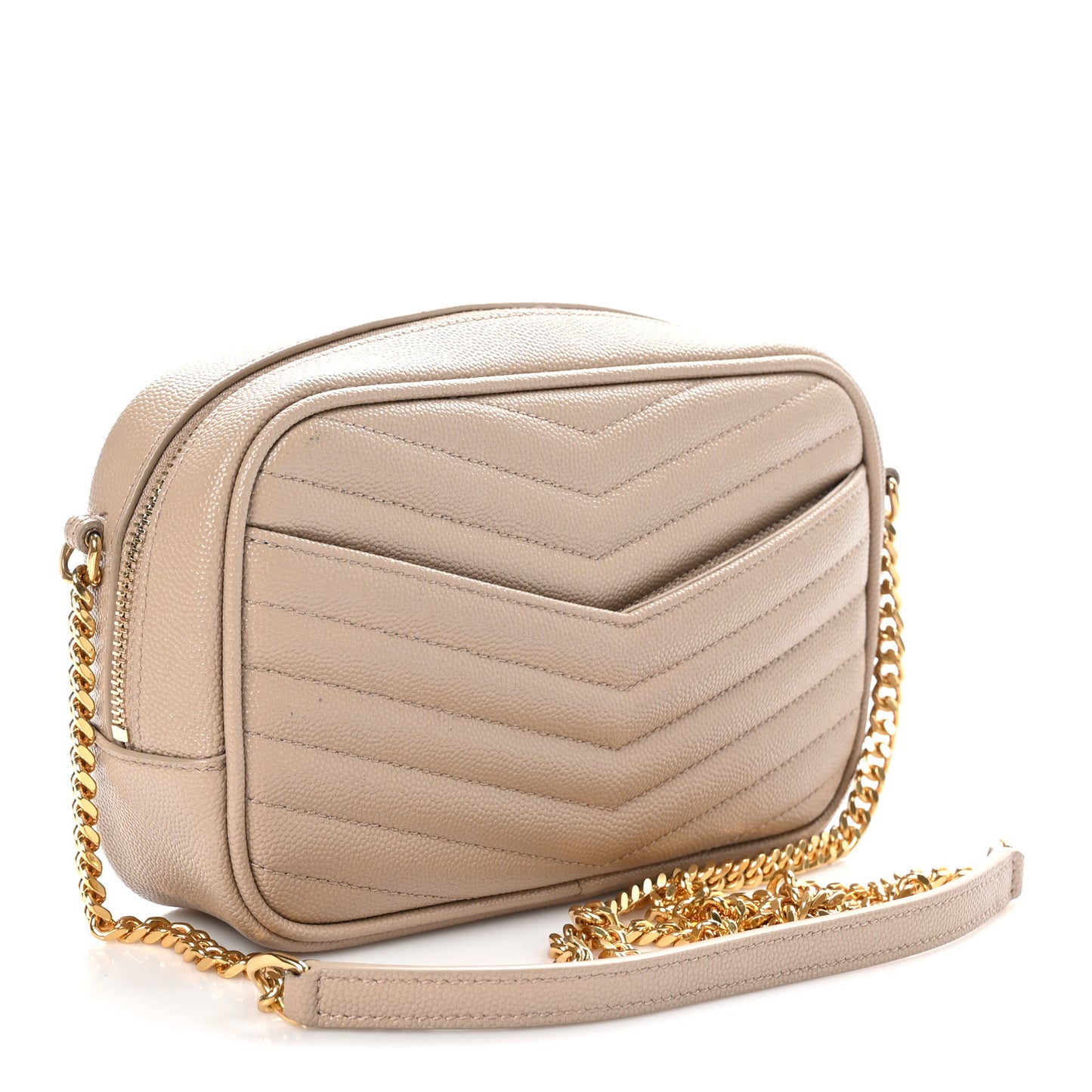 Grain De Poudre Matelasse Monogram Mini Lou Camera Bag Dark Beige