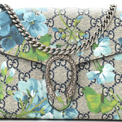 Gucci GG Supreme Monogram Blooms Mini Dionysus Chain Wallet Beige Blue Navy Vintage Blue 8 of 11