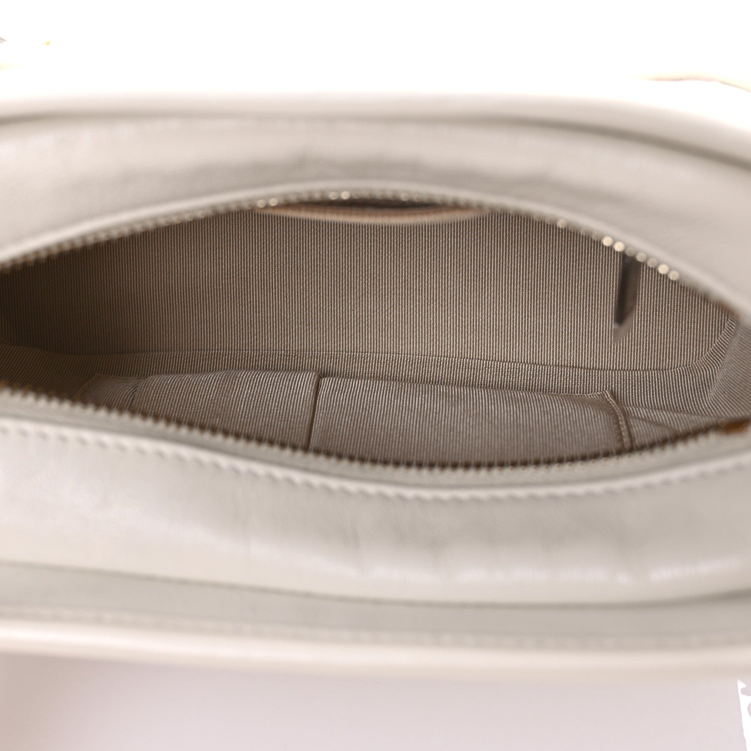 Chanel Calfskin Wool Felt Embossed Small Gabrielle Logo Hobo White 5 of 11