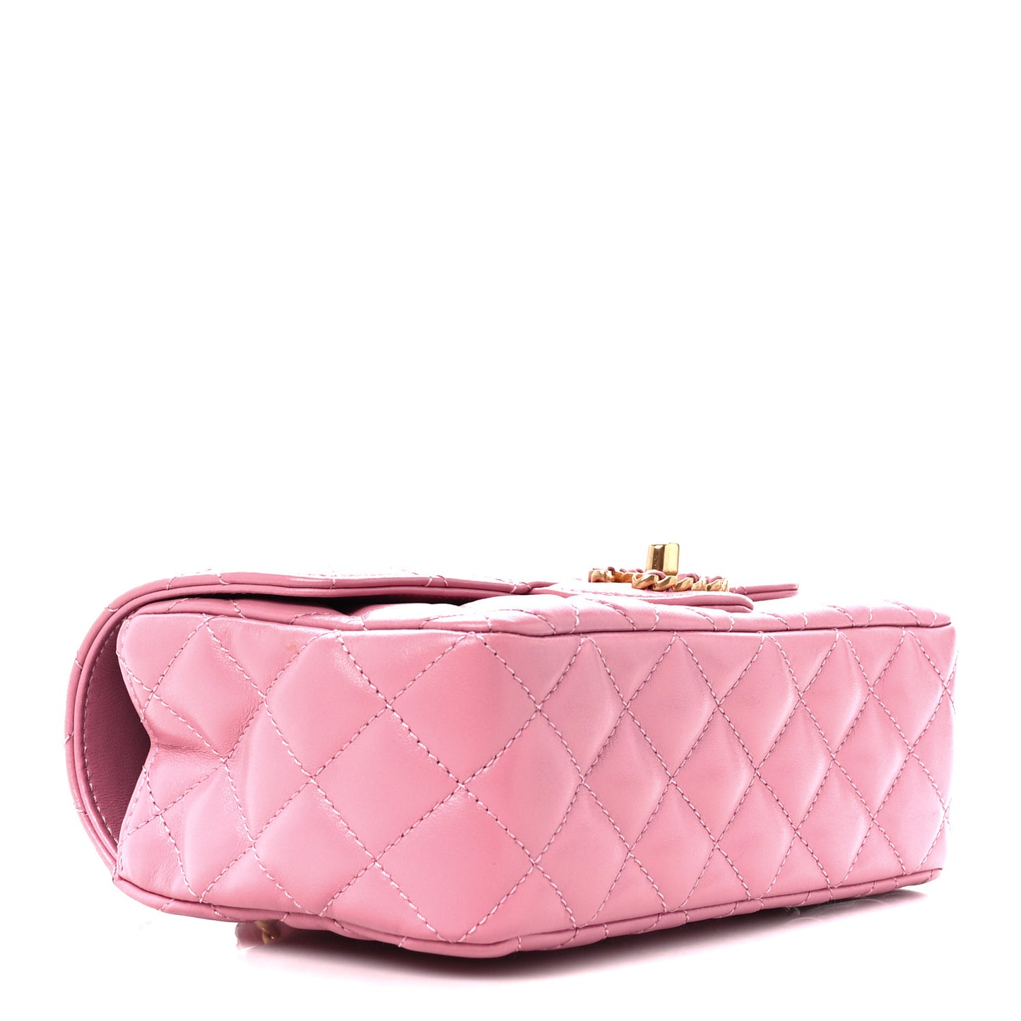 Lambskin Quilted Mini Strass On Top Flap Pink