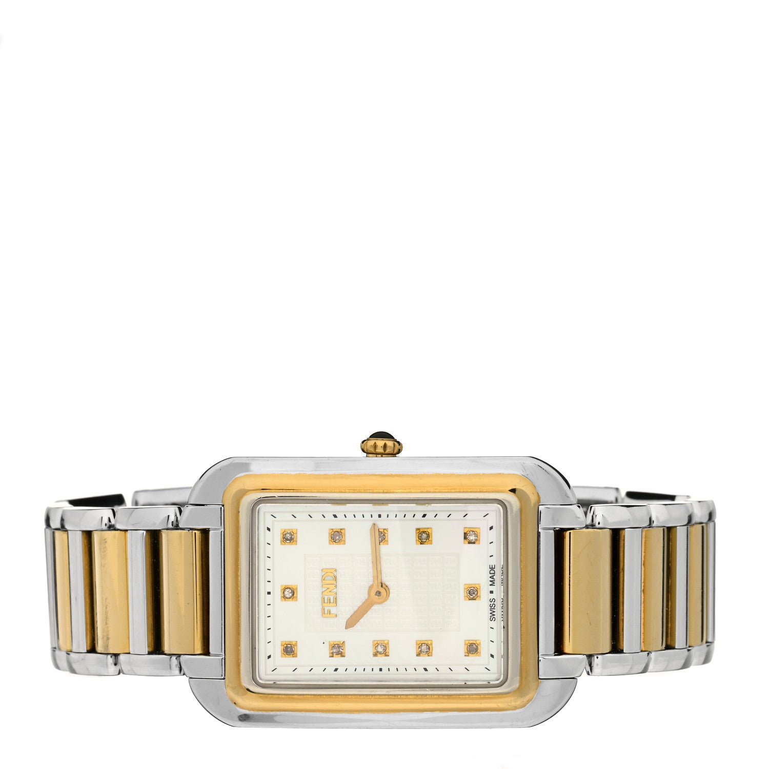 値下げ FENDI ペアウォッチ ゴールド ホワイト Fendi Stainless Steel Diamond Mother of Pearl 25mm Classico