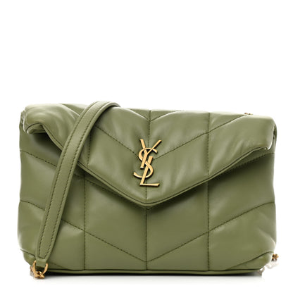 Saint Laurent Lambskin Quilted Toy Loulou Puffer Monogram Chain Satchel Light Pistache 1 of 13