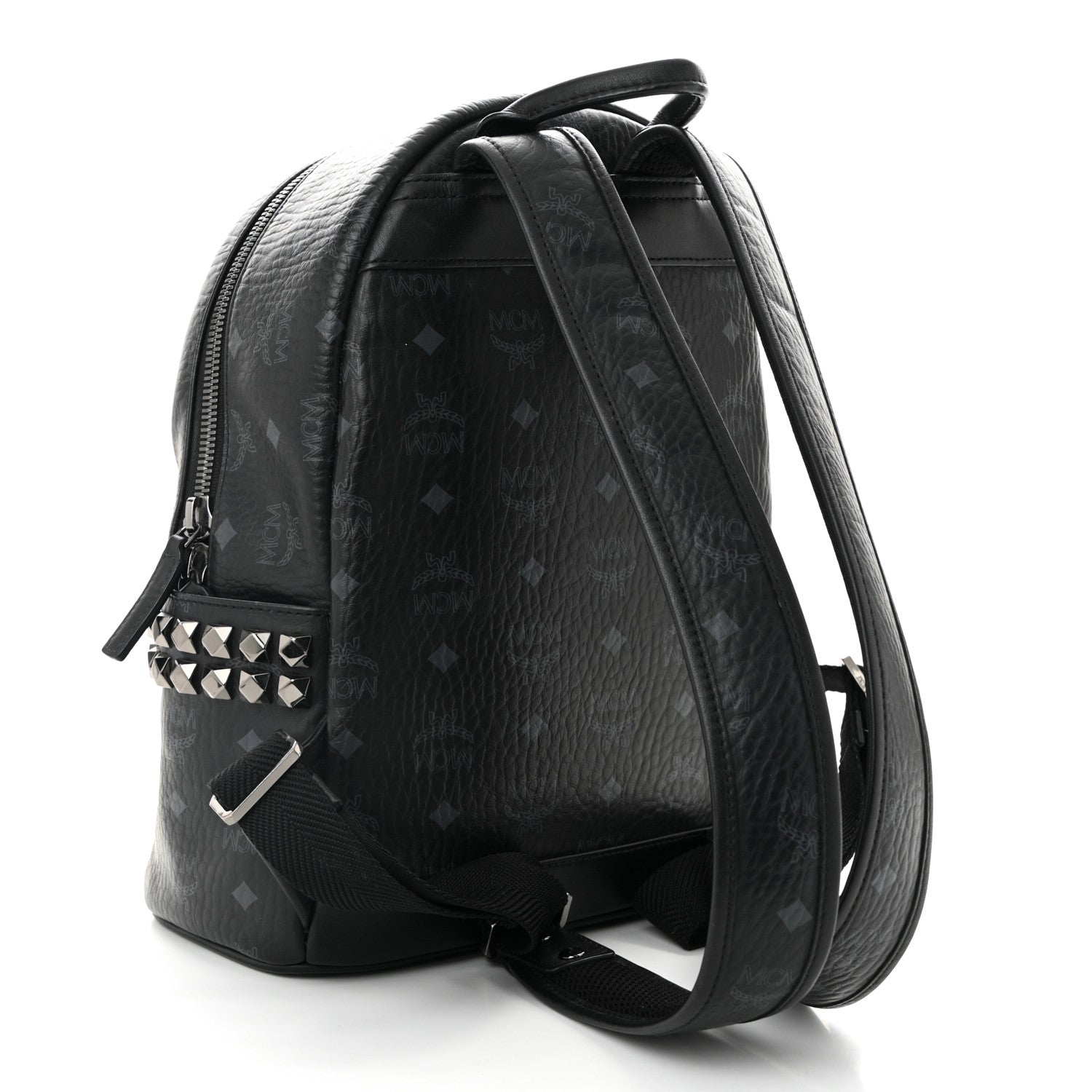 MCM Visetos Small Side Stud Stark Backpack Black 3 of 11