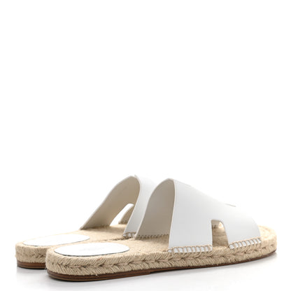 Hermes Calfskin Mens Antigua Espadrille Sandals 43 White 4 of 9