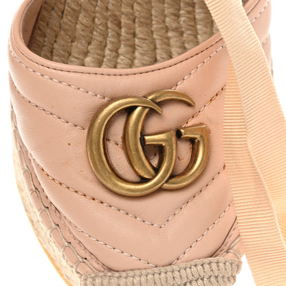 Gucci Nappa Matelasse GG Marmont Ankle Wrap Platform 35/120mm Espadrille Wedges 39 Skin Rose 11 of 15