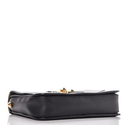 Valentino Garavani Grained Calfskin B-Rockstud Flap Black 4 of 9