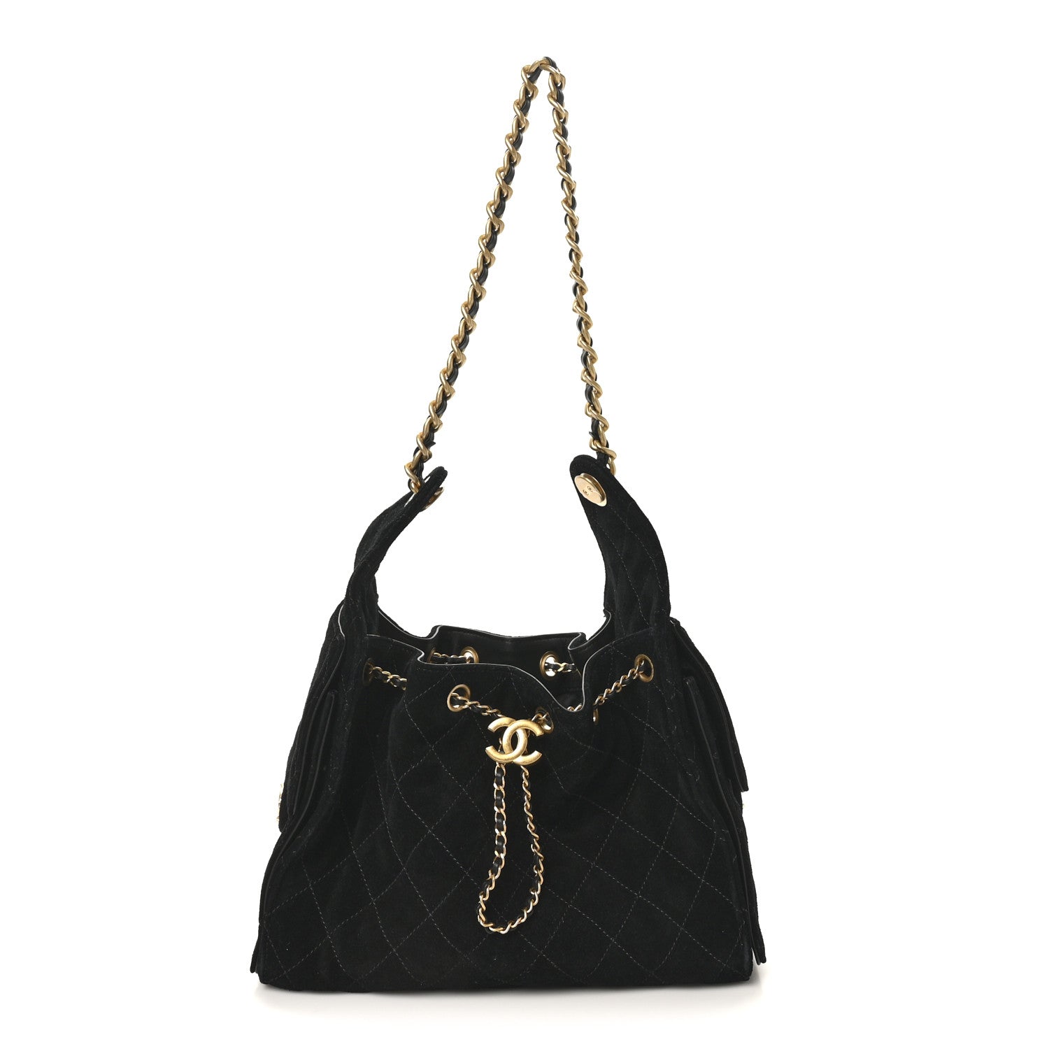 Chanel Suede Quilted Small Chanel 25 Handbag Black 1 of 11