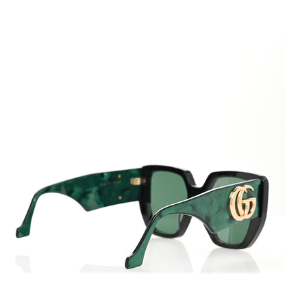 Gucci Acetate Square Frame Sunglasses GG0956S Green Black 4 of 7