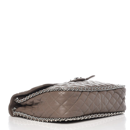 Chanel Washed Lambskin Quilted Maxi Chain Around Flap Taupe 4 of 8
