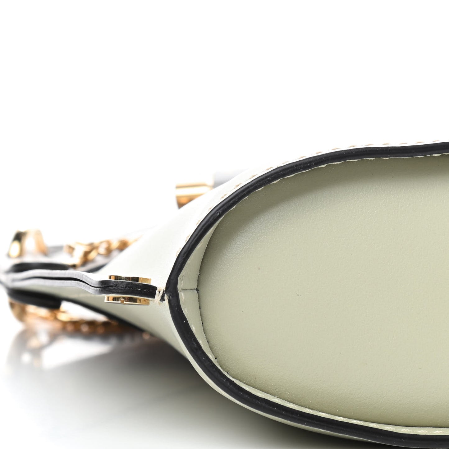 Shiny Calfskin Goatskin Mini Aby Bi-Color Bucket Light Eucalyptus