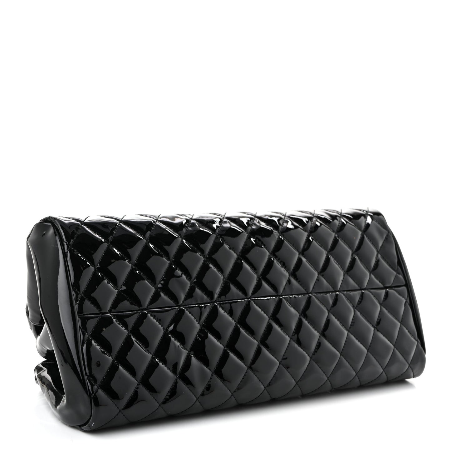 Patent Quilted Medium Just Mademoiselle Bowling Bag Black