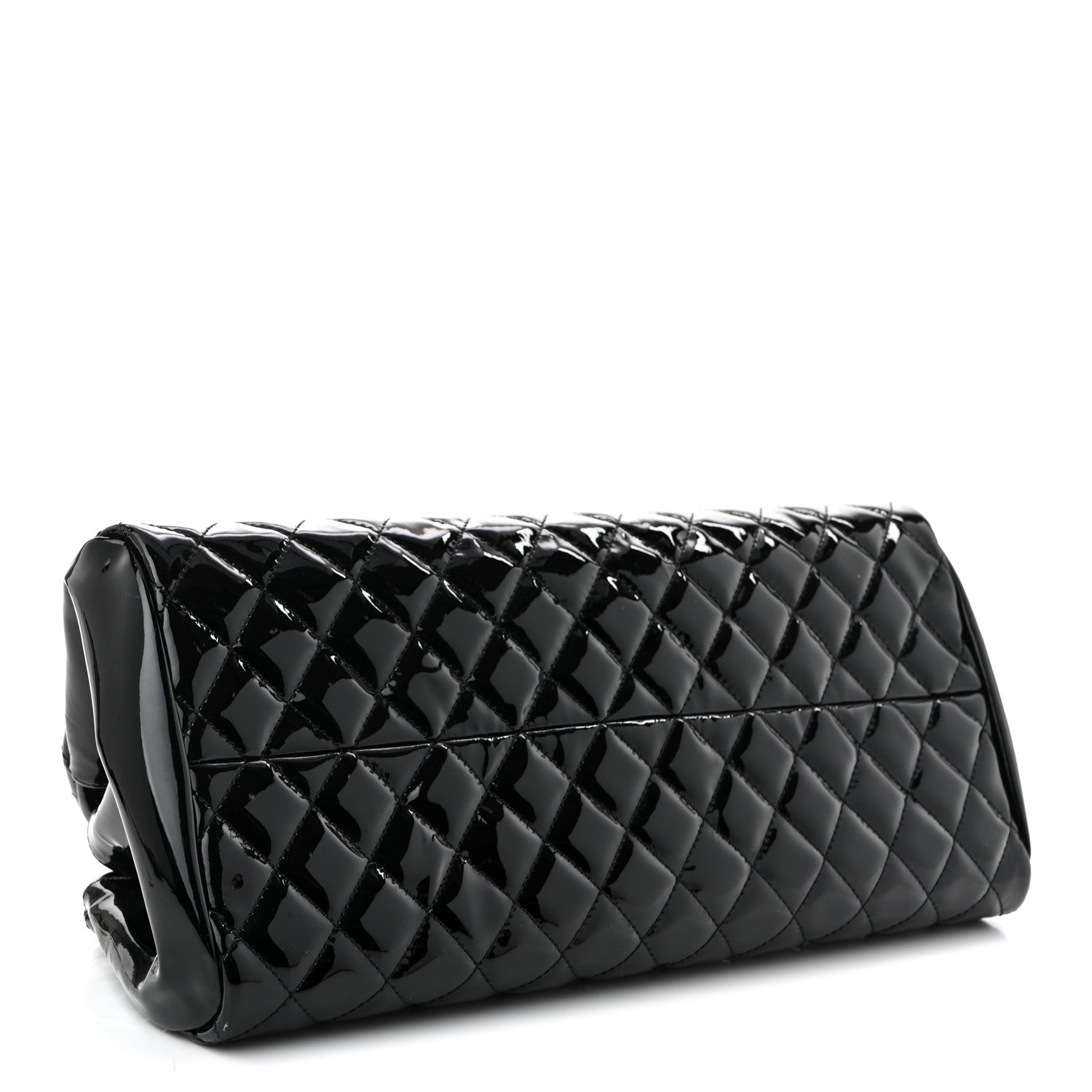 Chanel Patent Quilted Medium Just Mademoiselle Bowling Bag Black 3 of 10