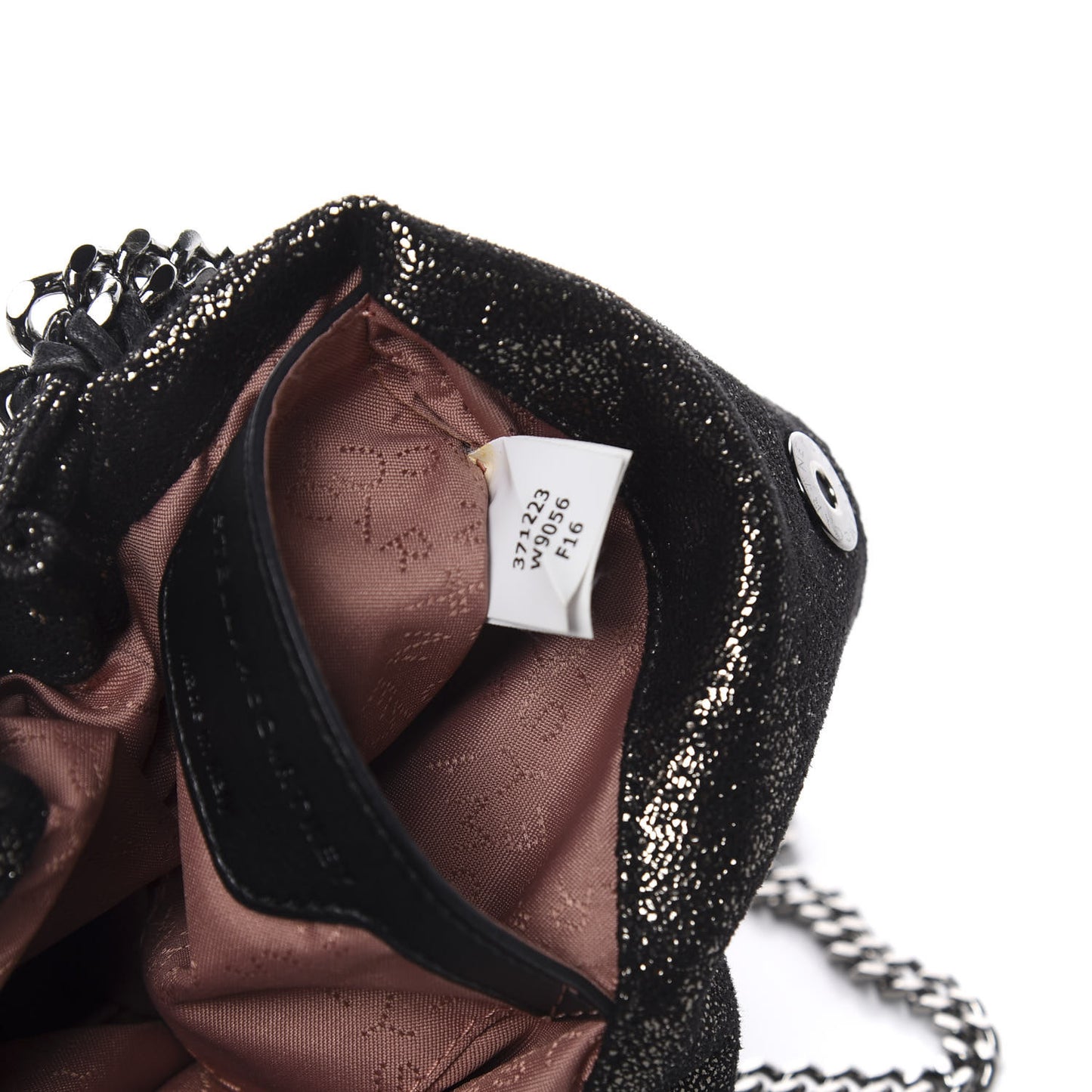 Chamois Shiny Dotted Mini Falabella Crossbody Ruthenium