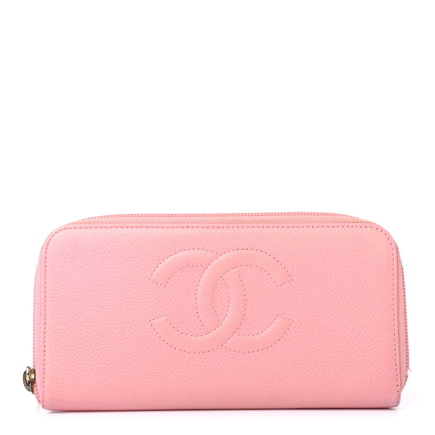 Caviar Large Timeless CC Zip Around Wallet Pink