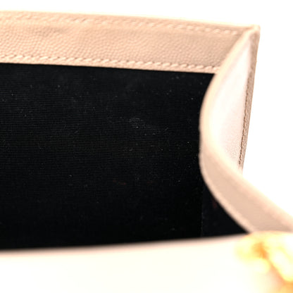 Saint Laurent Grain De Poudre Textured Mixed Matelasse Medium Triquilt Monogram Satchel Dark Beige 13 of 16