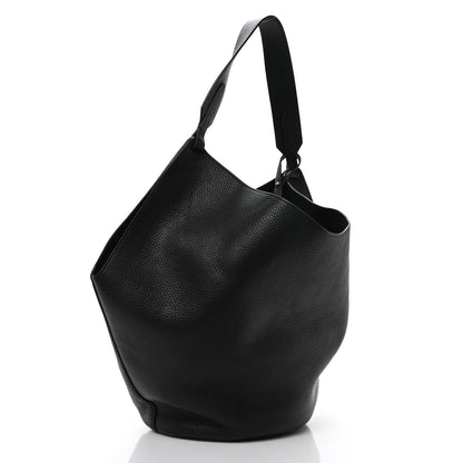 Khaite Pebbled Sport Calfskin Medium Lotus Tote Black 4 of 10