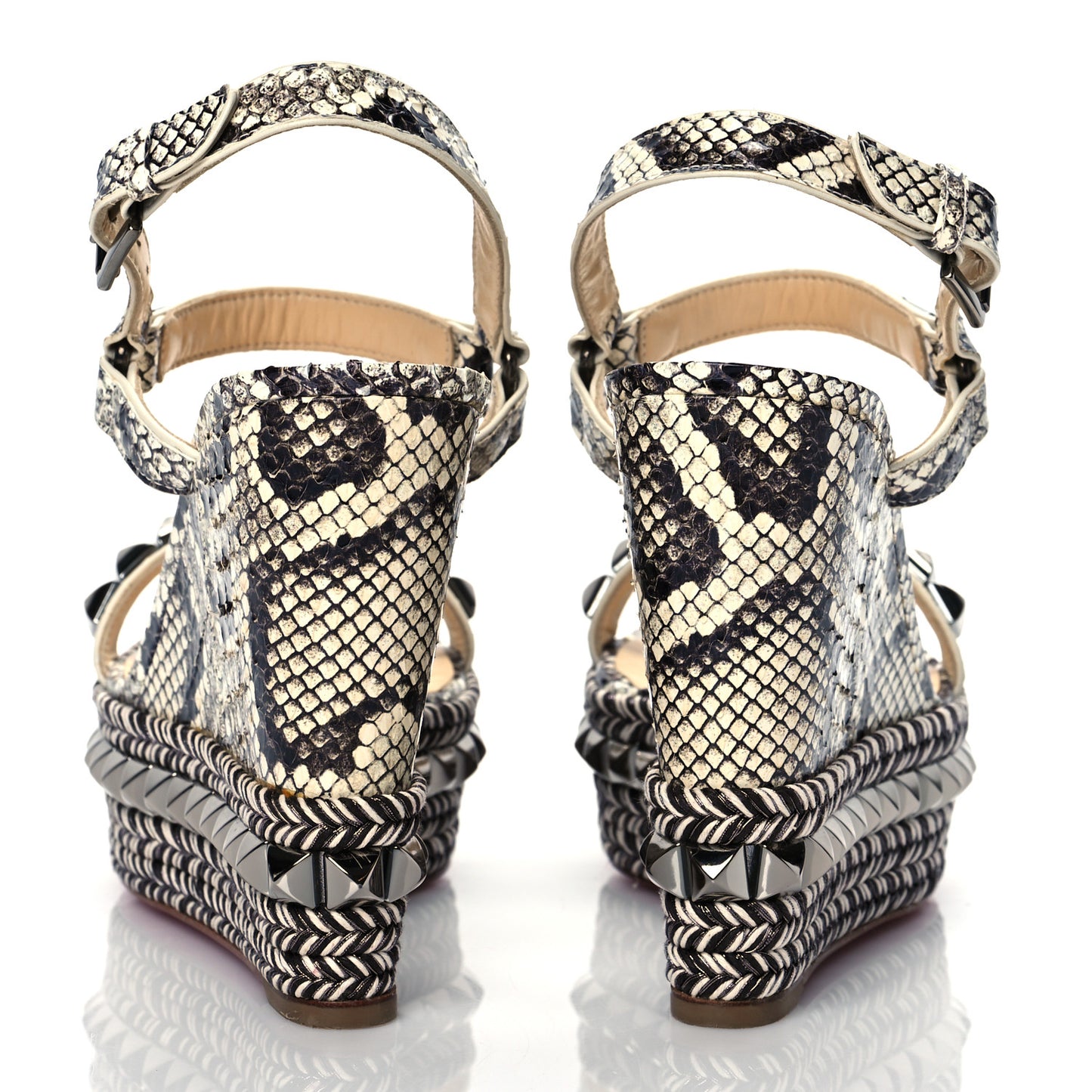 Watersnake Print Cataclou 120 Wedge Sandals 38 Roccia Gun Metal