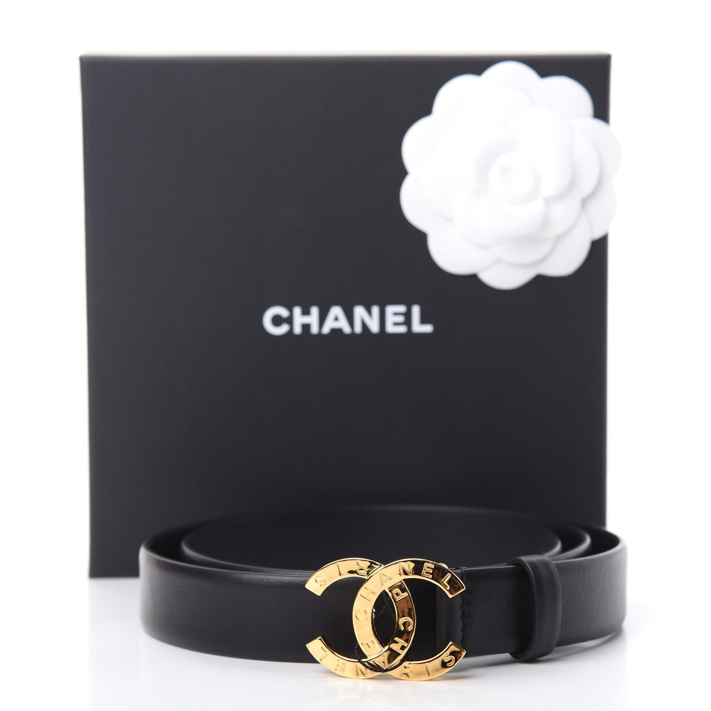 Calfskin Paris Button CC Belt 85 34 Black