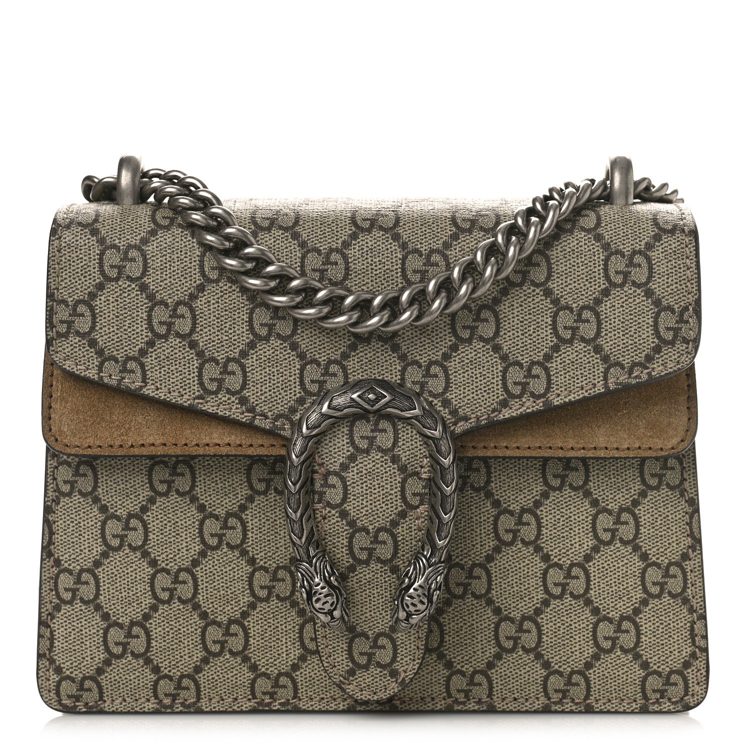 Gucci GG Supreme Monogram Mini Dionysus Shoulder Bag Taupe 1 of 10