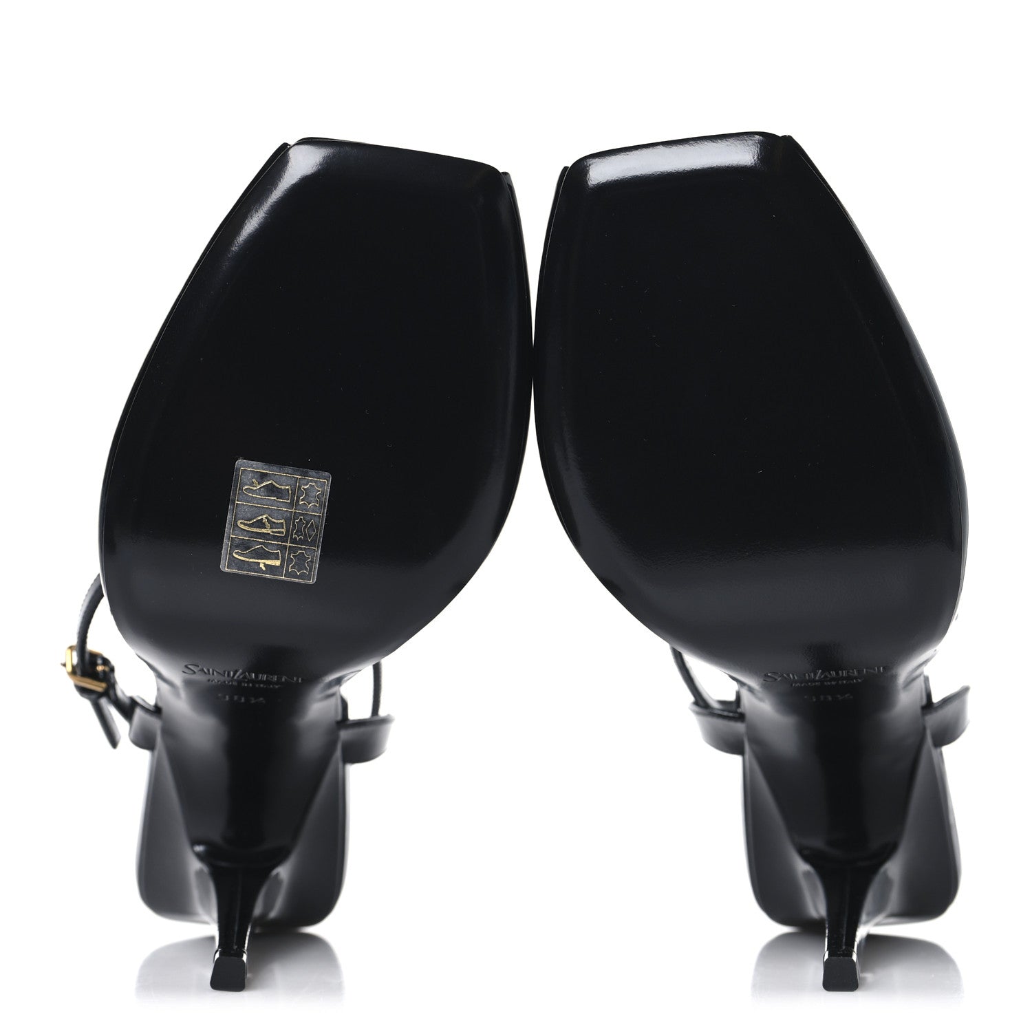 Saint Laurent Patent Calfskin La Scandale 110 Sandals 38.5 Black 6 of 10