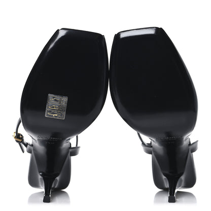 Saint Laurent Patent Calfskin La Scandale 110 Sandals 38.5 Black 6 of 10