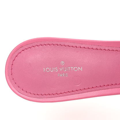 Louis Vuitton Lambskin Embossed Monogram Revival Mid Heel Mules 41 Rose Pop 9 of 12