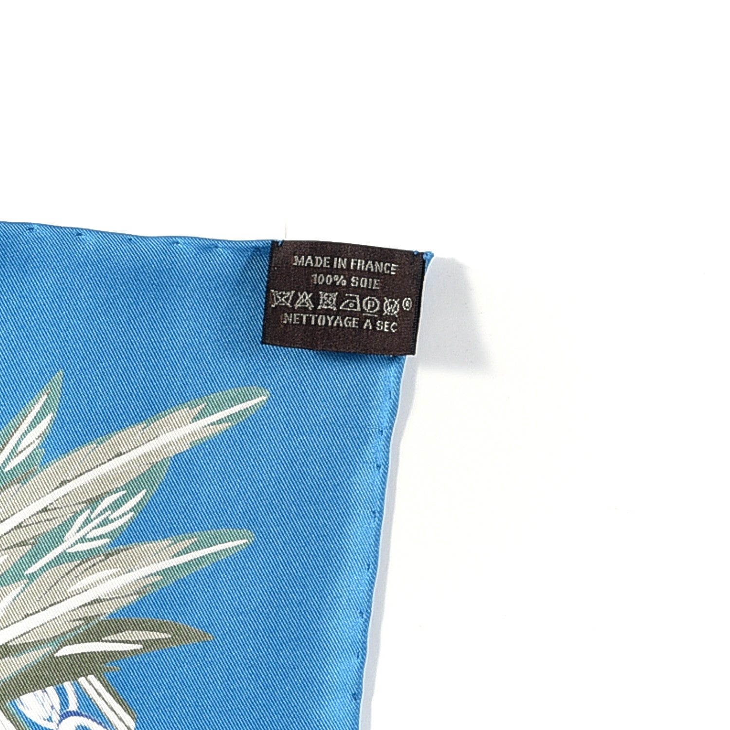 Hermes Silk Danse Pacifique Scarf 90 Bleu Canard Orange Kaki 4 of 4