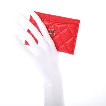 Chanel Caviar Quilted Card Holder Red 2 of 8