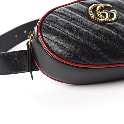 Gucci Calfskin Matelasse GG Marmont Belt Bag 75 30 Black 8 of 11