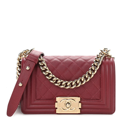 Chanel Caviar Quilted Small Boy Flap Burgundy 1 of 10