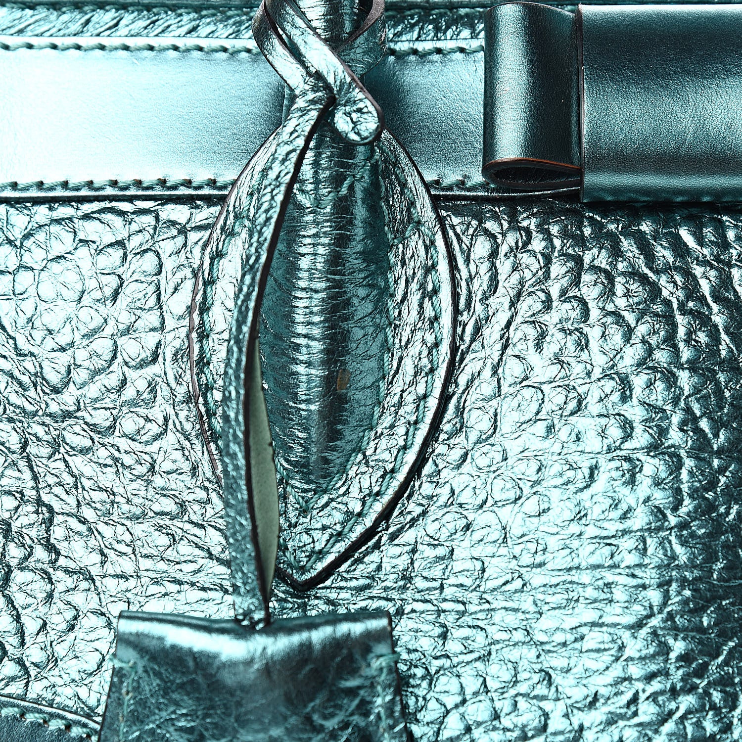 Burberry Metallic Calfskin Blaze Satchel Petrol Blue 12 of 12