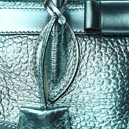 Burberry Metallic Calfskin Blaze Satchel Petrol Blue 12 of 12