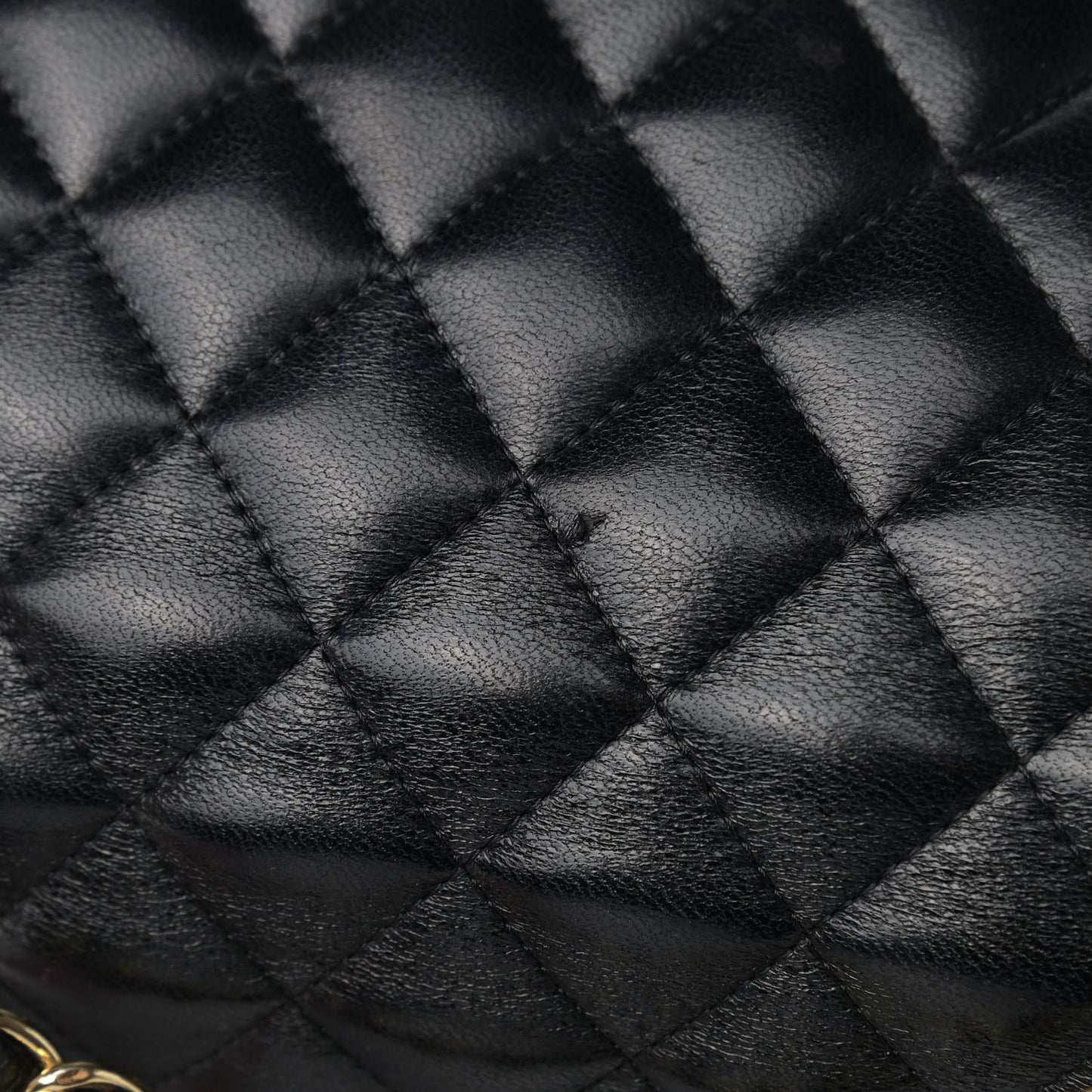 Lambskin Quilted Medium Double Flap Black